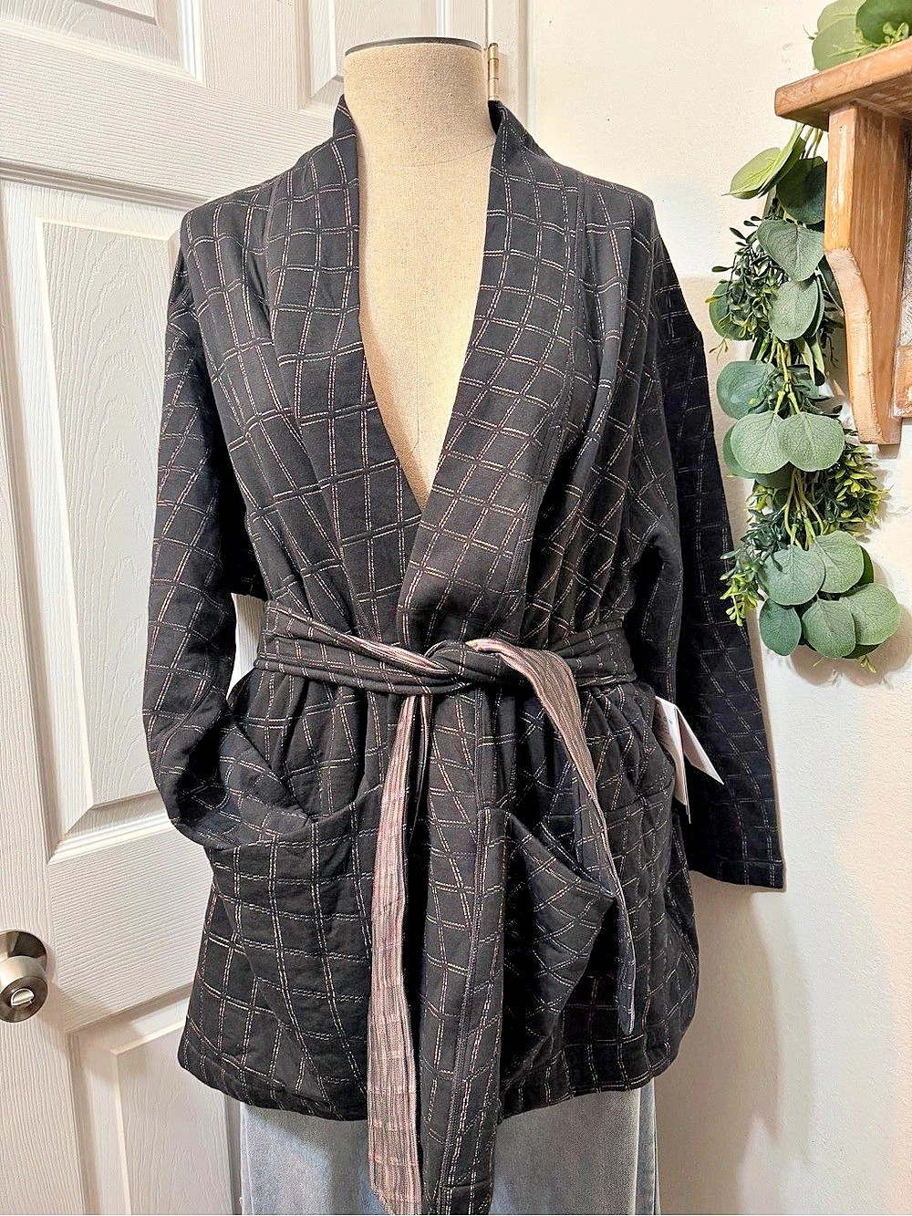 Nike Reversible Belted Jacket in Black & Brown 2X NWT